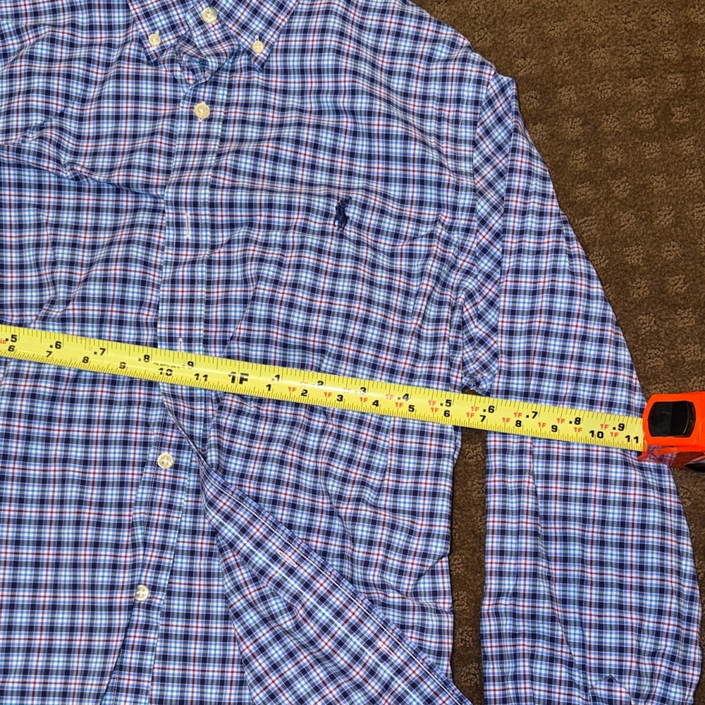 Ralph Lauren Men's Blue and White Plaid Shirt - Picture 4 of 5